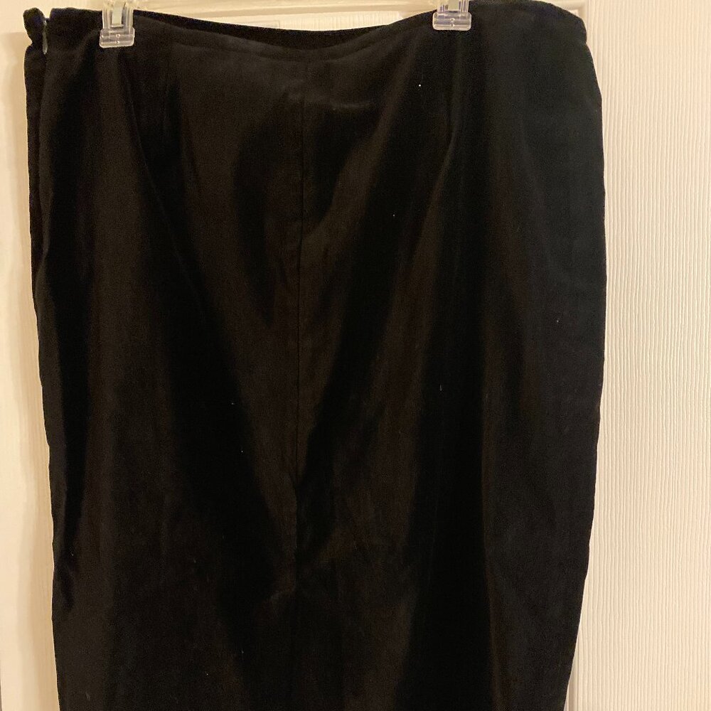 Lauren Ralph Lauren Women's Black Velvet Like Mid Pencil Skirt Size 14